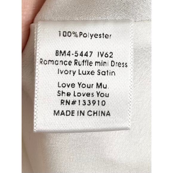 Show Me Your Mumu Romance Mini Dress in Ivory Luxe Satin XS - Picture 5 of 7